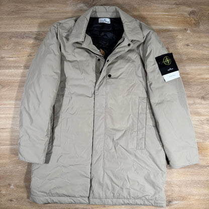 Stone Island Micro Twill Padded Car Coat in Desert