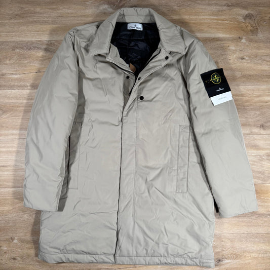 Stone Island Micro Twill Padded Car Coat in Desert
