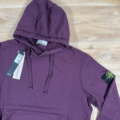 Stone Island Organic Cotton Fleece Pullover Hoodie in Amaranth