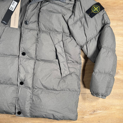 Stone Island Crinkle Reps NY Nylon Down Parka in Cement