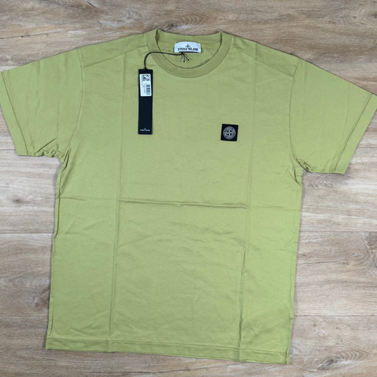 Stone Island Patch Logo T-Shirt in Fern Yellow