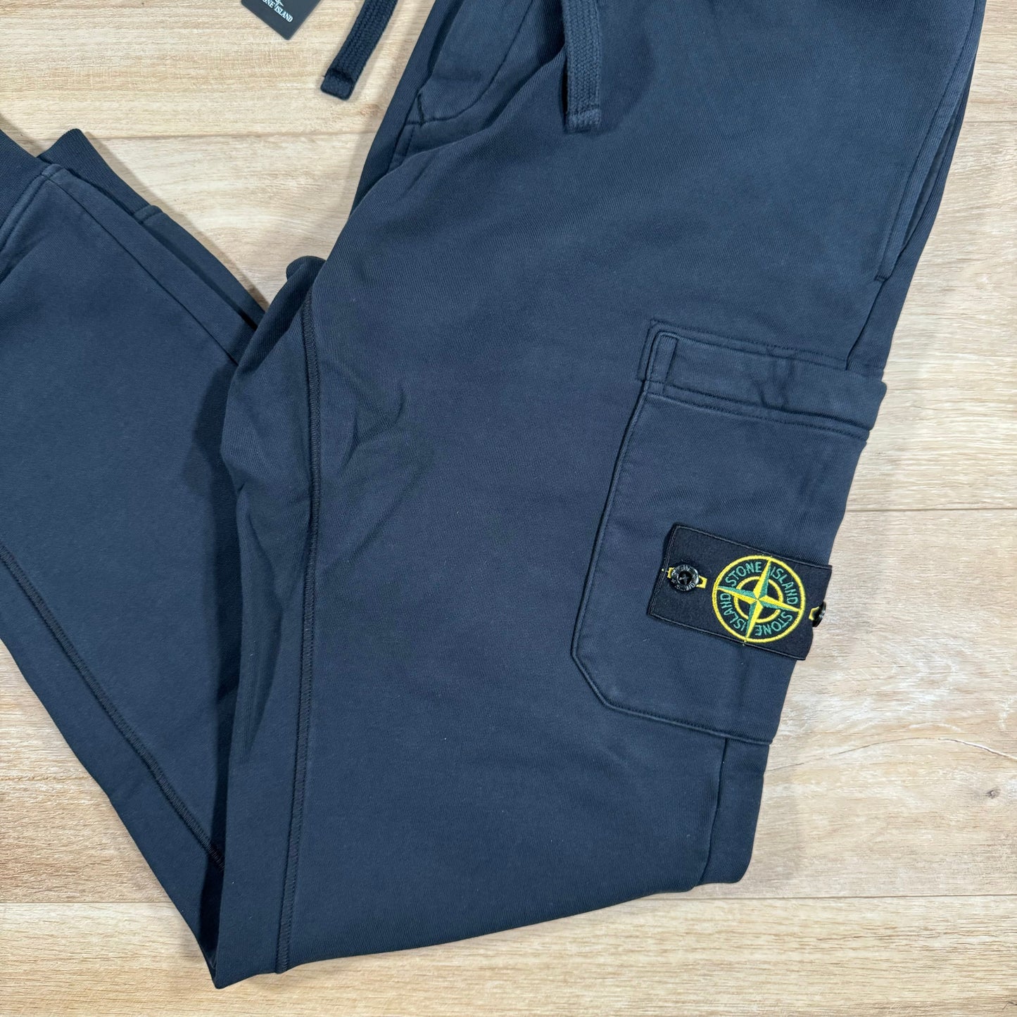 Stone Island Organic Cotton Fleece Slim Fit Sweatpants in Navy