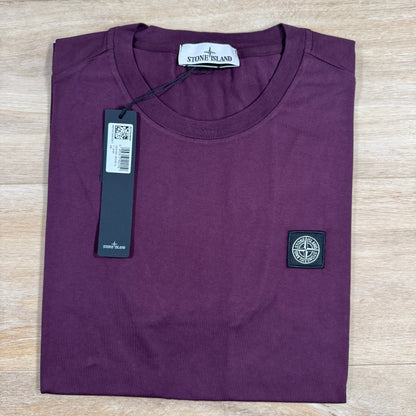 Stone Island Patch Logo T-Shirt in Amaranth