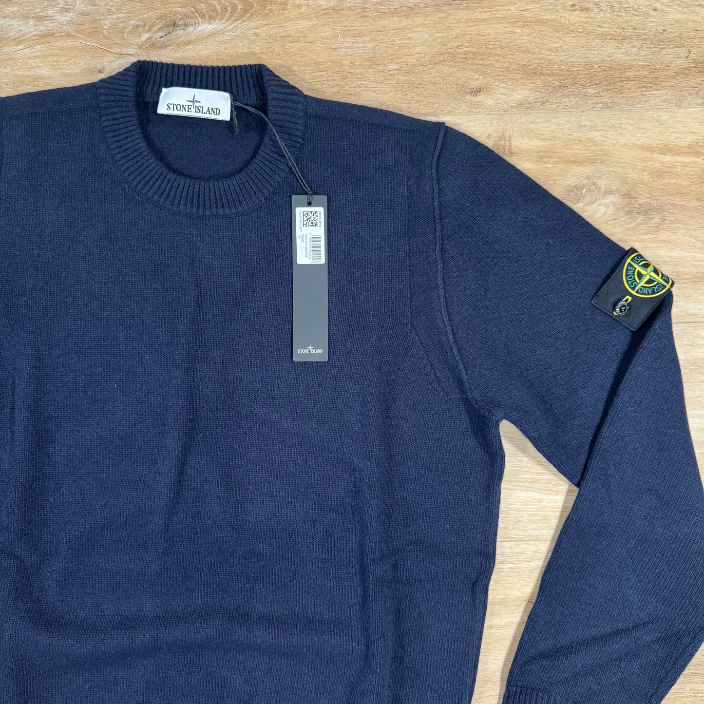 Stone Island Lambswool Crewneck Jumper in Navy