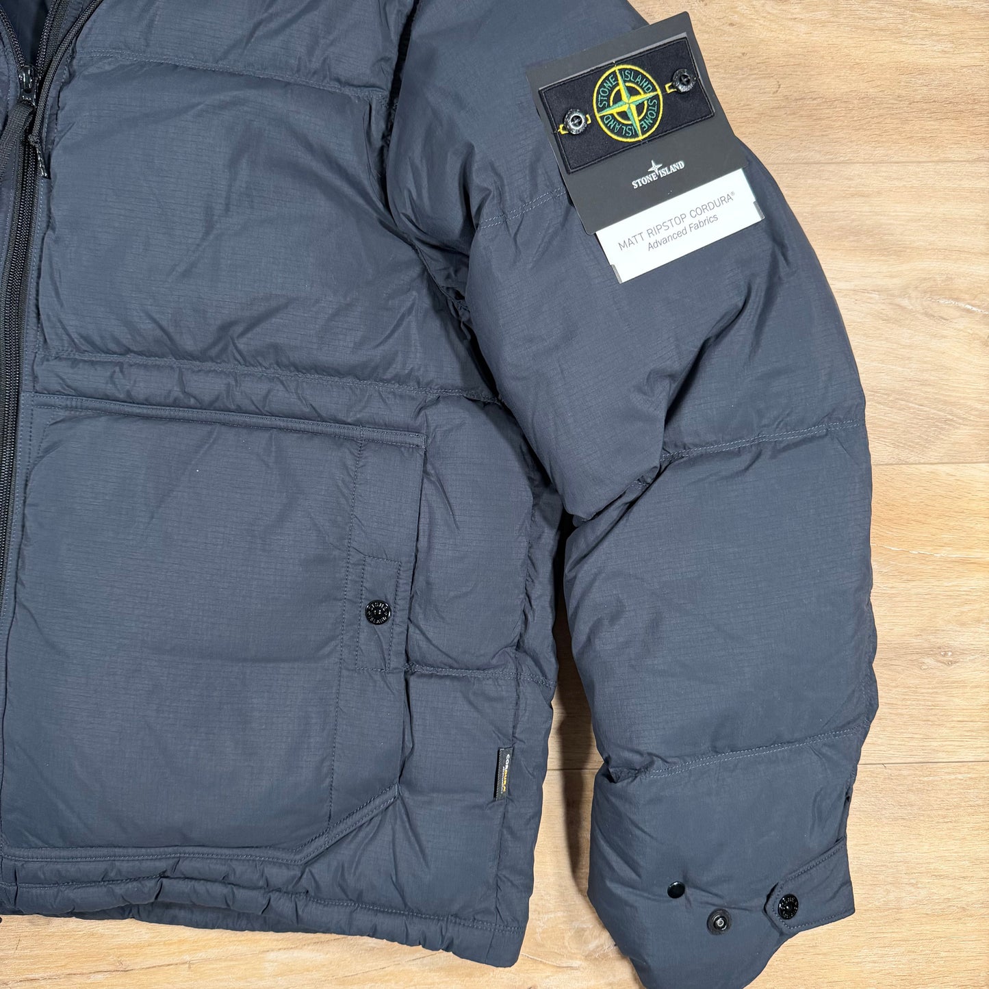 Stone Island Matt Ripstop Cordura Advanced Fabrics Down Parka in Navy