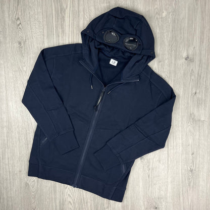 CP Company Raised Fleece Goggle Hoodie - Navy