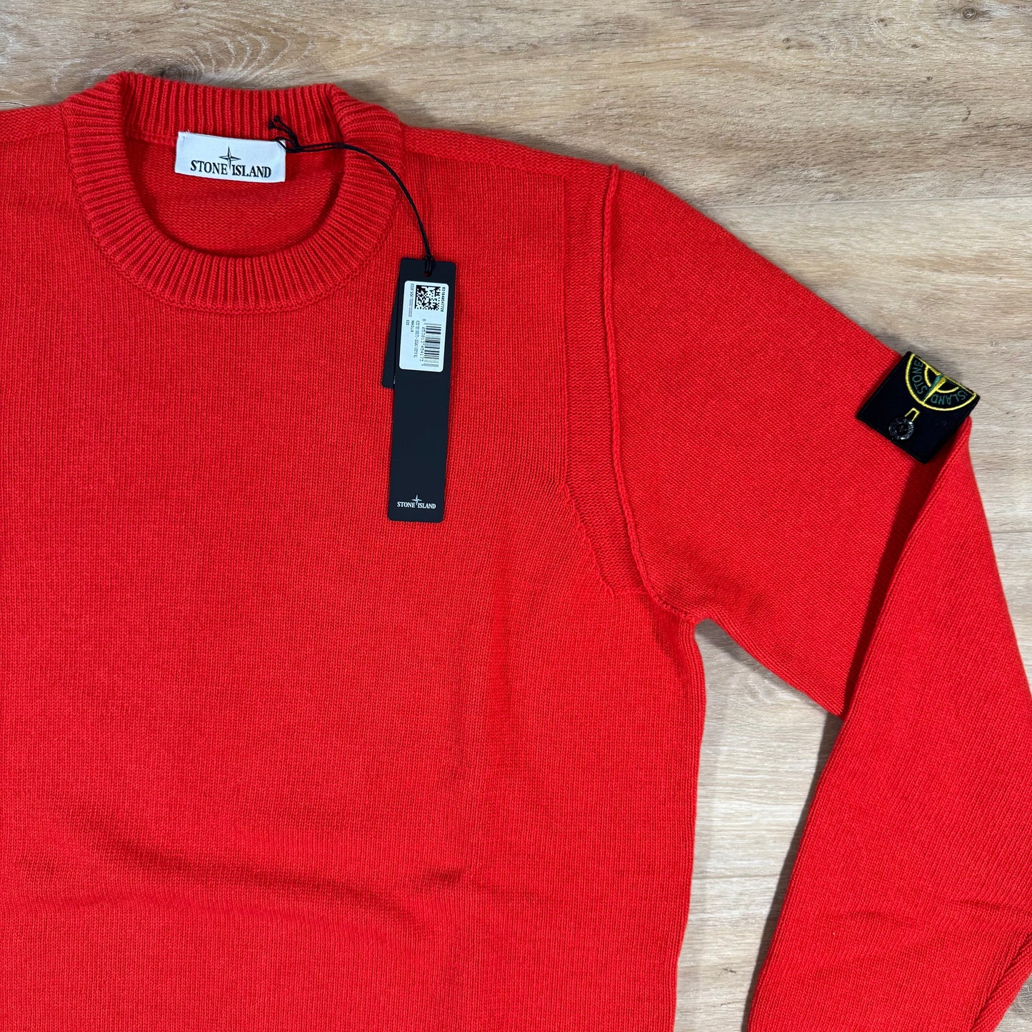 Stone Island Lambswool Crewneck Jumper in Scarlet Red
