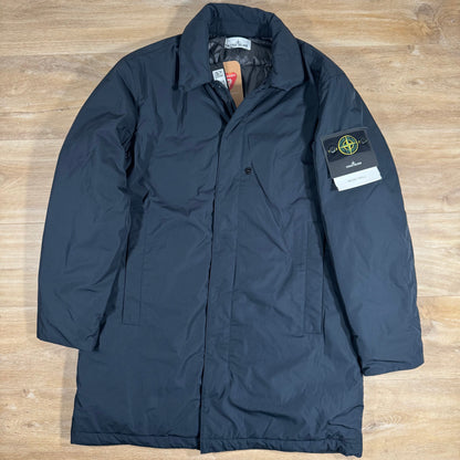 Stone Island Micro Twill Padded Car Coat in Navy