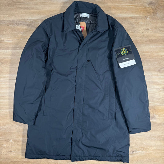 Stone Island Micro Twill Padded Car Coat in Navy