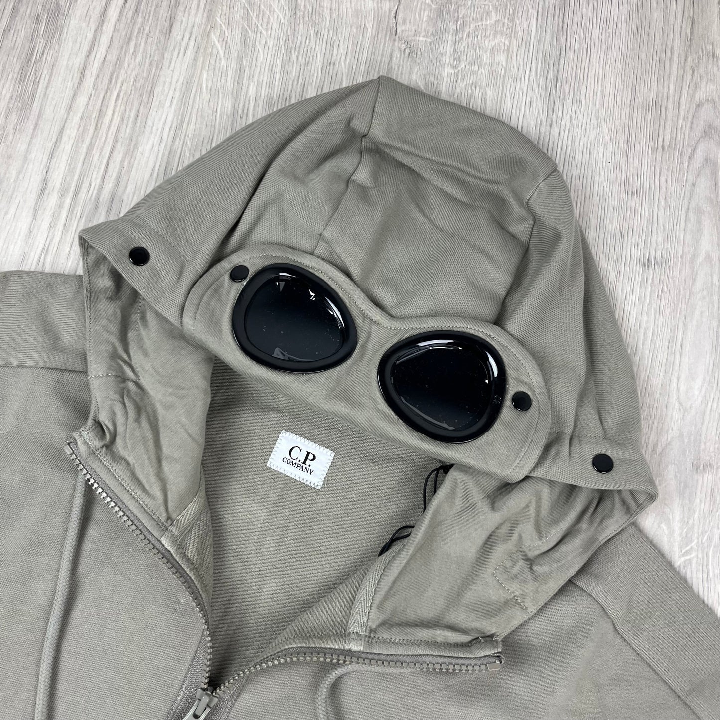 CP Company Raised Fleece Goggle Hoodie - Fallen Rock