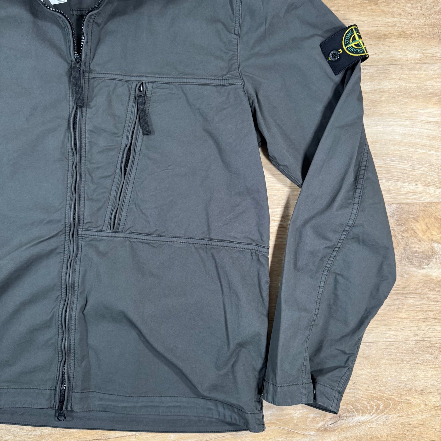 Stone Island Supima Cotton Twill Overshirt in Lead Grey