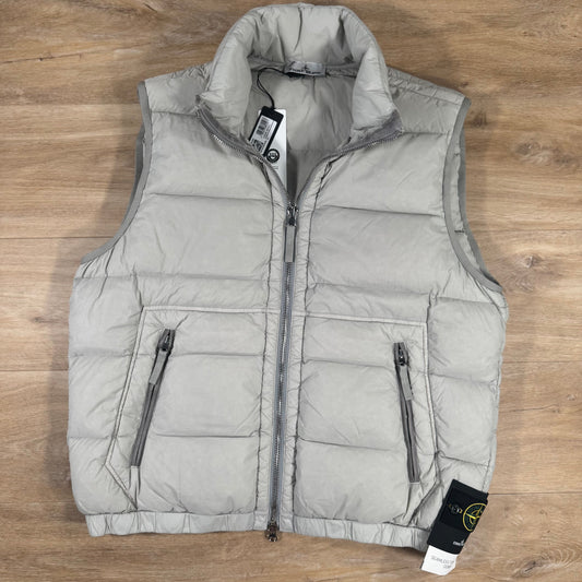Stone Island Seamless Tunnel Nylon Down-TC Vest in Pearl Grey