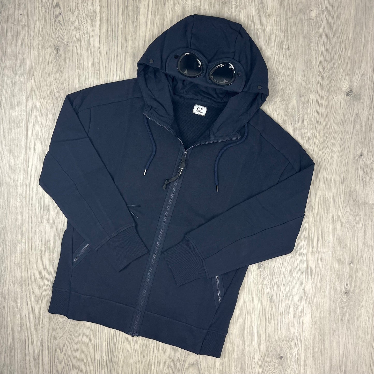 CP Company Raised Fleece Goggle Hoodie - Navy