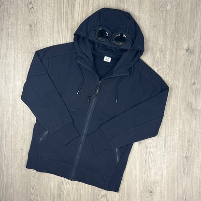 CP Company Raised Fleece Goggle Hoodie - Navy