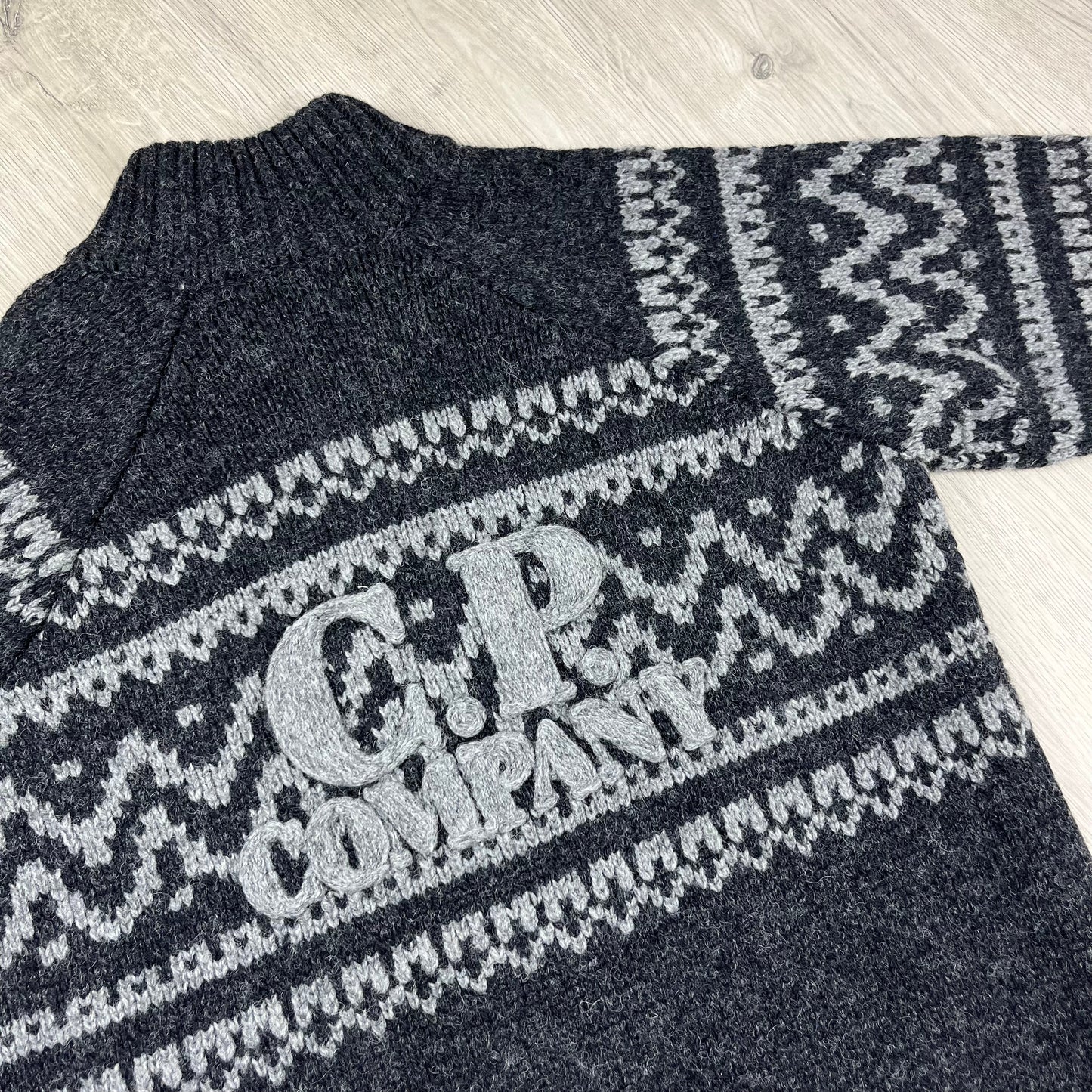 CP Company Jacquard Wool Fleece - Black