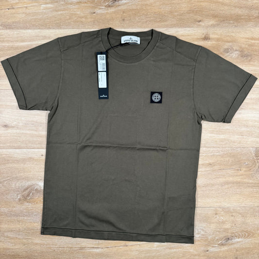 Stone Island Patch Logo T-Shirt in Military Green