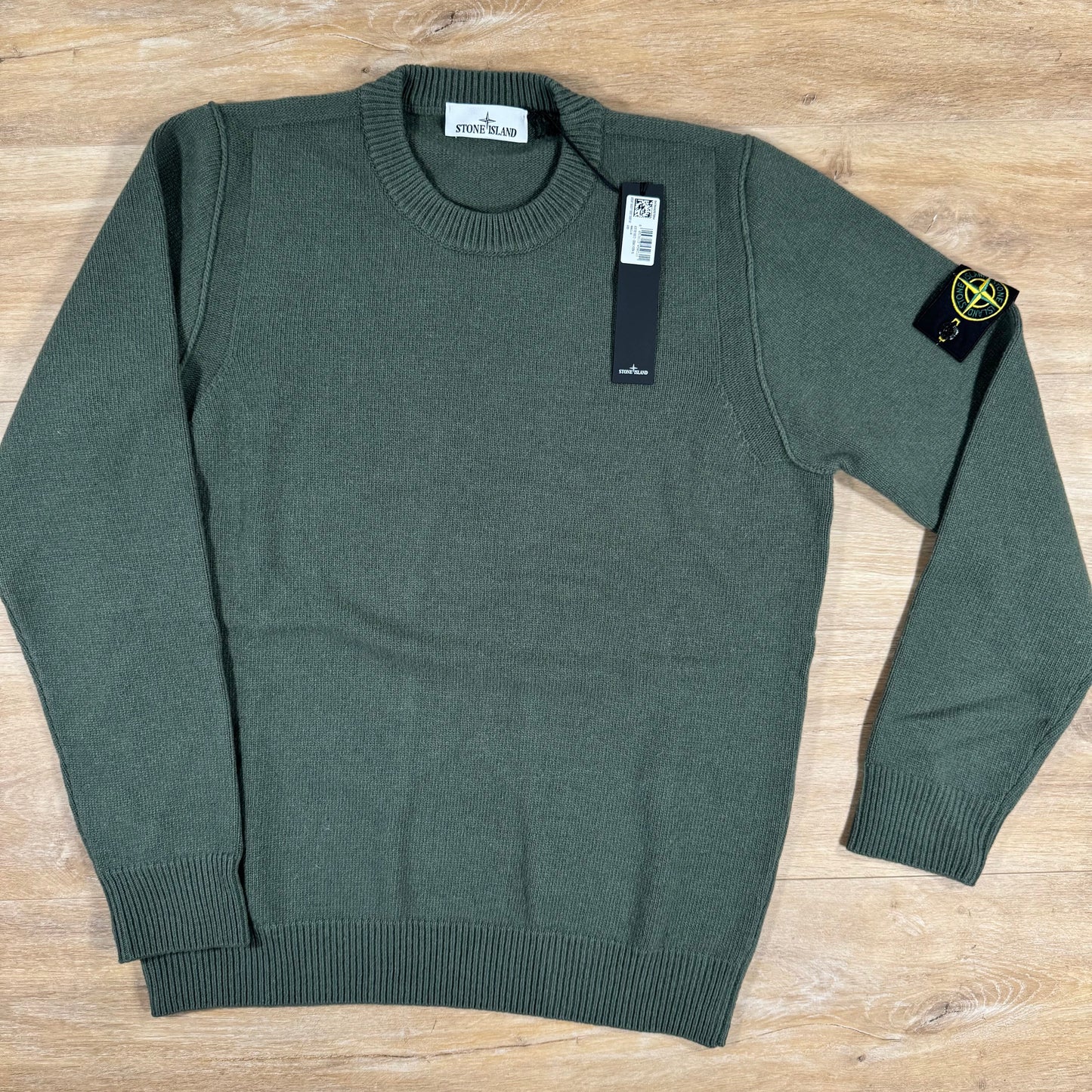 Stone Island Lambswool Crewneck Jumper in Military Green