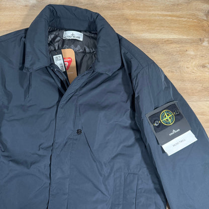 Stone Island Micro Twill Padded Car Coat in Navy