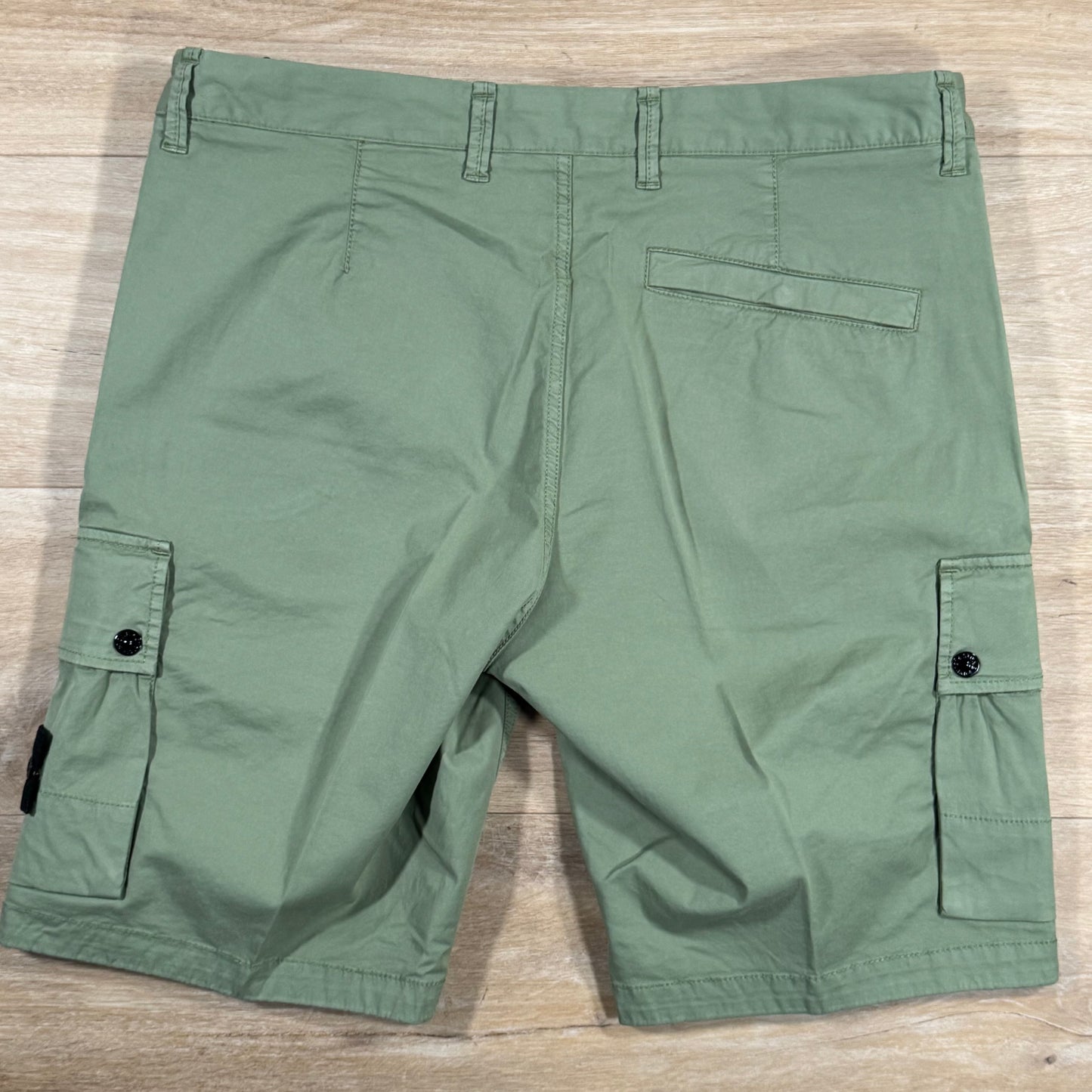 Stone Island Supima Cotton Twill Stretch-TC Bermuda Shorts in Sage Green
