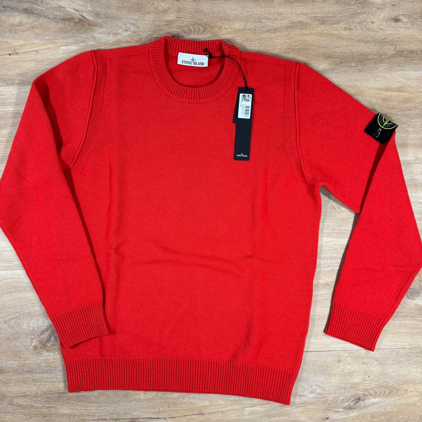Stone Island Lambswool Crewneck Jumper in Scarlet Red