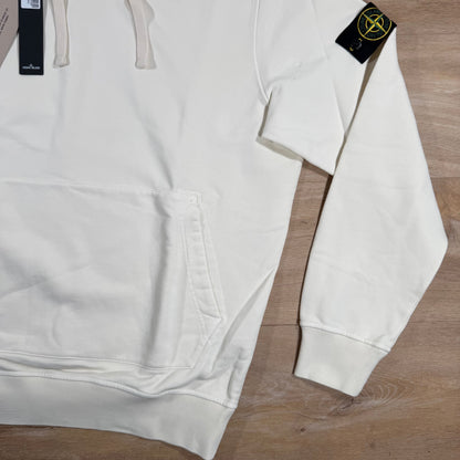 Stone Island Organic Cotton Fleece Pullover Hoodie in Ivory