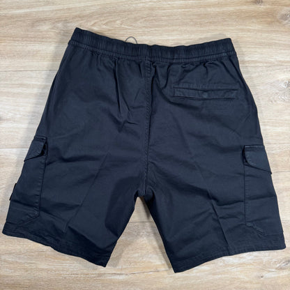 Stone Island Organic Stretch Cotton Cargo Bermuda Shorts in Black