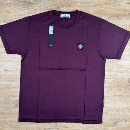 Stone Island Patch Logo T-Shirt in Amaranth