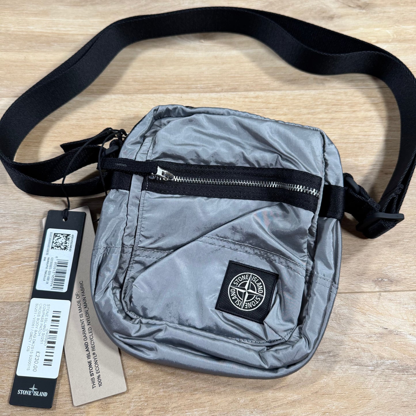 Stone Island Coated Nylon Metal Body Bag in Pearl Grey