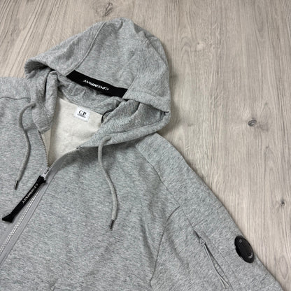 CP Company Raised Fleece Zip Hoodie - Grey