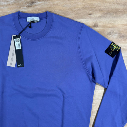 Stone Island Organic Cotton Fleece Crewneck Sweatshirt in Lavender