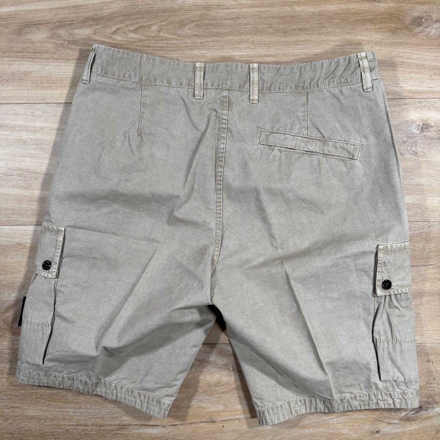 Stone Island Brushed Cotton Cargo Bermuda Shorts in Desert
