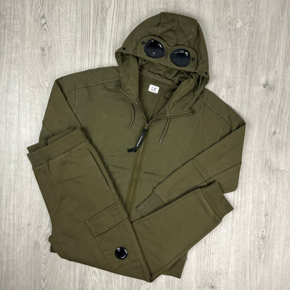 CP Company Raised Fleece Tracksuit - Ivy Green