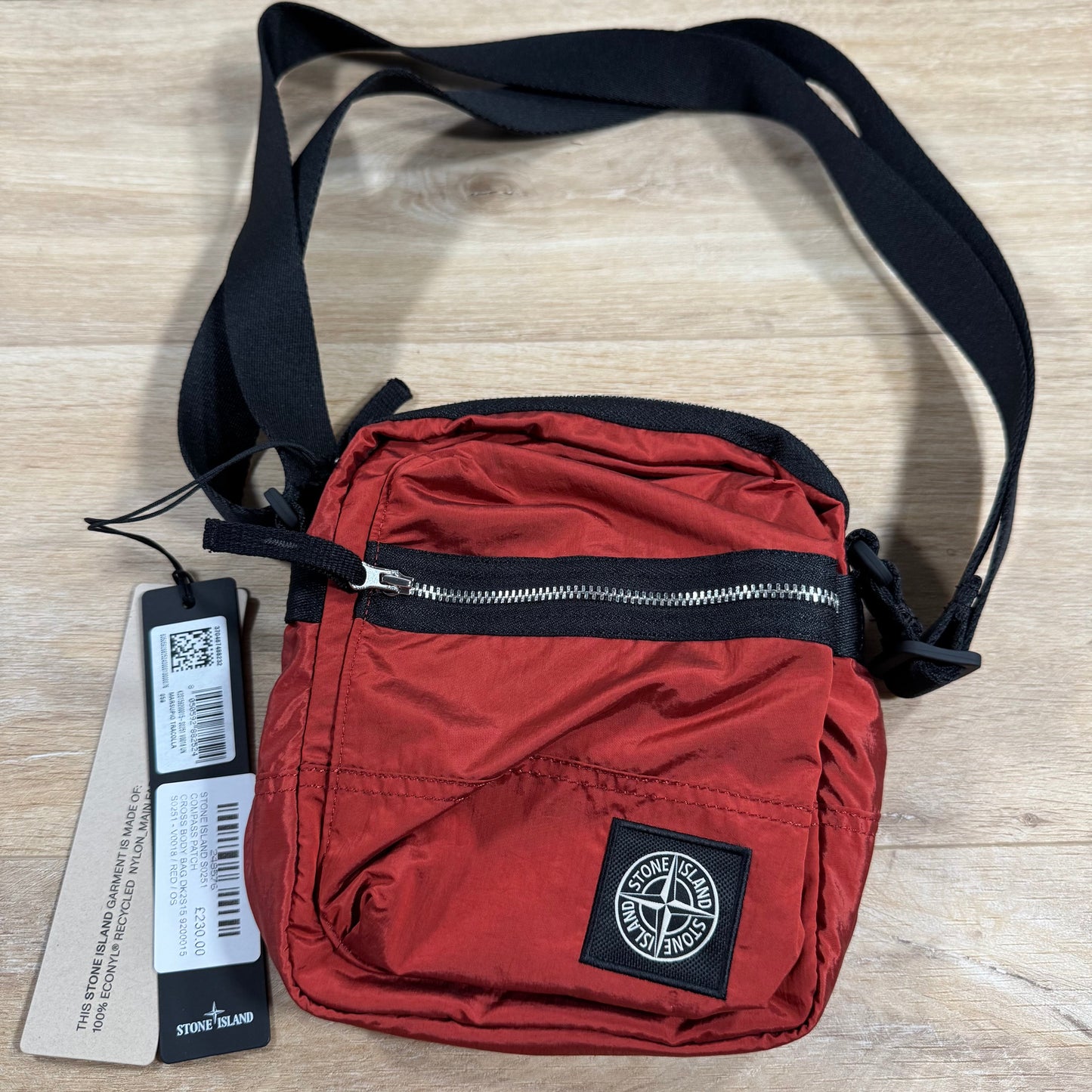 Stone Island Coated Nylon Metal Body Bag in Scarlet Red