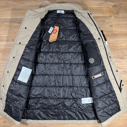 Stone Island Micro Twill Padded Car Coat in Desert
