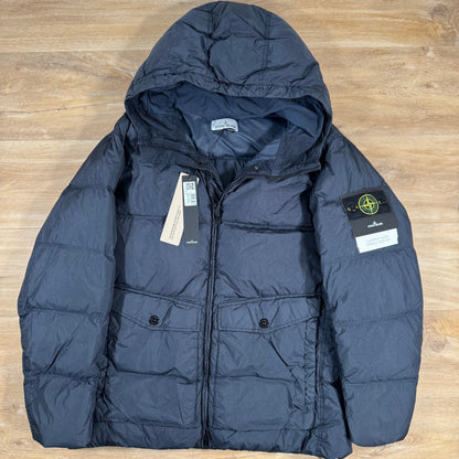 Stone Island Crinkle Reps NY Nylon Down Jacket in Navy