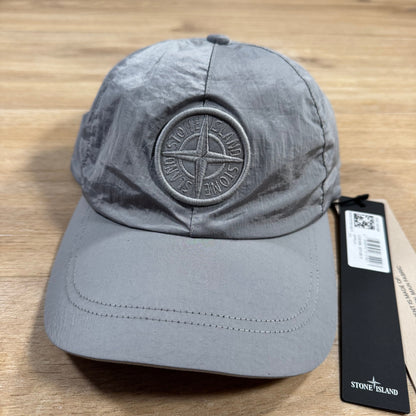 Stone Island Nylon Metal Baseball Cap in Pearl Grey