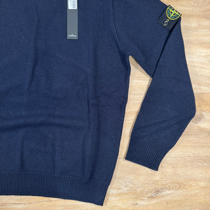 Stone Island Lambswool Crewneck Jumper in Navy