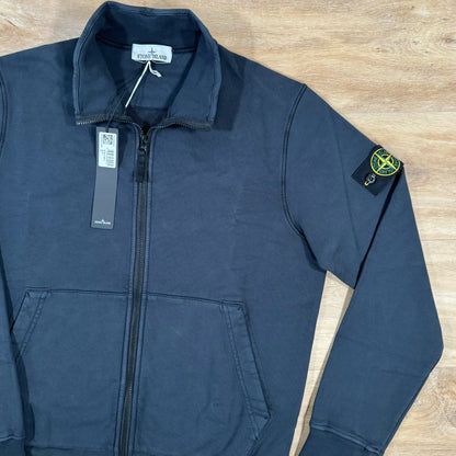 Stone Island Organic Cotton Fleece Full-Zip Sweatshirt in Navy