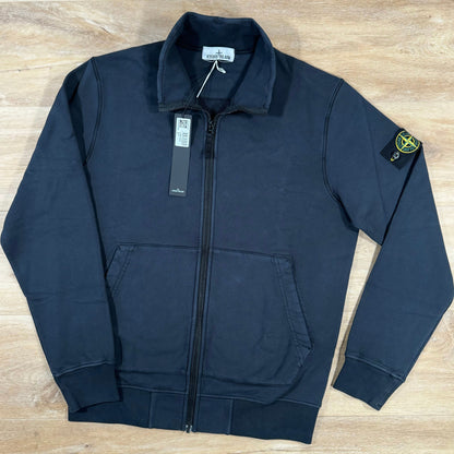 Stone Island Organic Cotton Fleece Full-Zip Sweatshirt in Navy