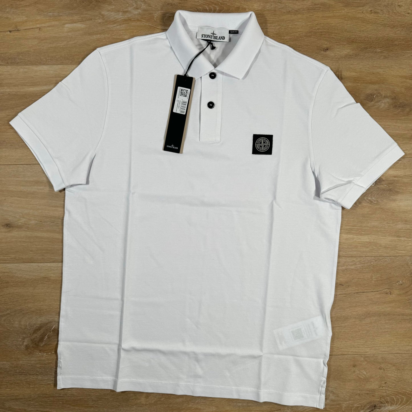 Stone Island Patch Logo Polo Shirt in White