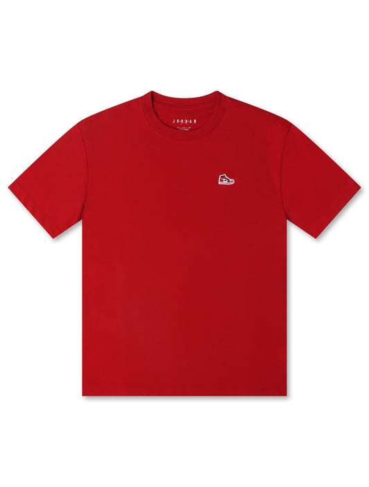 Air Jordan Mens Sneaker Patch Tee - Gym Red