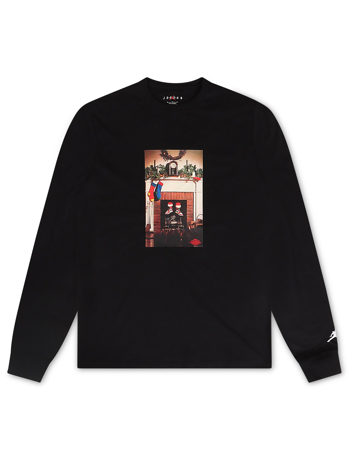Air Jordan Mens Jumpman Chimney Long Sleeve Tee - Black
