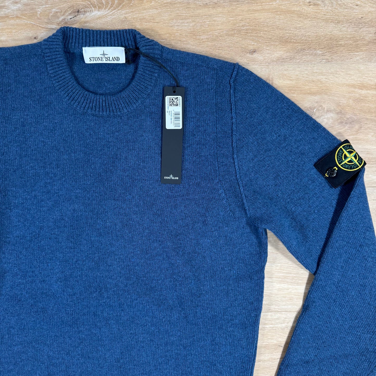 Stone Island Lambswool Crewneck Jumper in Steel Blue