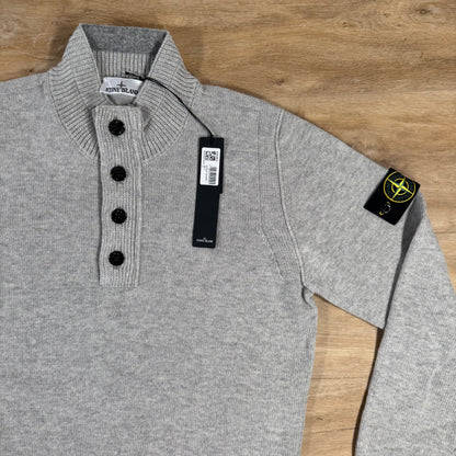 Stone Island Lambswool Half-Zip Jumper in Grey Melange