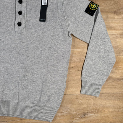 Stone Island Lambswool Half-Zip Jumper in Grey Melange