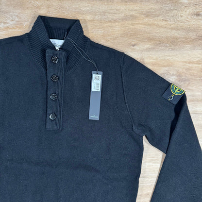 Stone Island Lambswool Half-Zip Jumper in Black