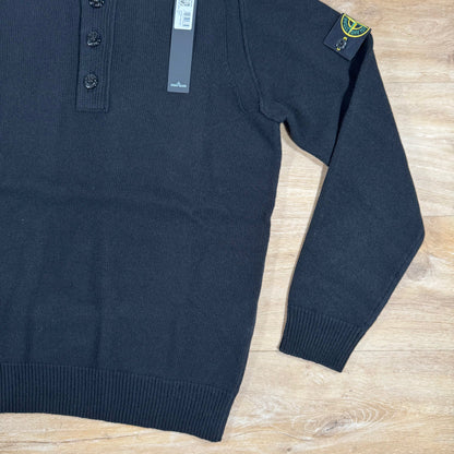 Stone Island Lambswool Half-Zip Jumper in Black