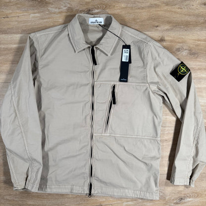 Stone Island Supima Cotton Twill Overshirt in Desert