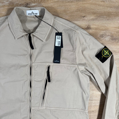 Stone Island Supima Cotton Twill Overshirt in Desert