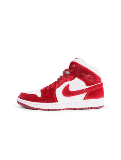 Air Jordan Womens 1 Mid SE - White/Team Red
